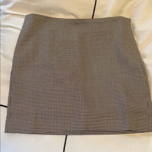 Mango Black and White Houndstooth Mini Skirt